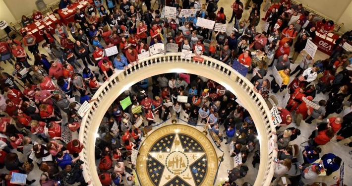 Teachers Protest In The Oklahoma State Capitol