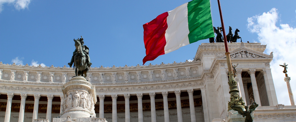 The National Monument of Victor Emmanuel II, the first king of a united Italy, in Rome